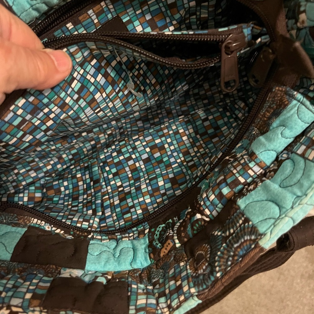 Donna Sharp Blue And Brown Patchwork Shoulder Bag - image 7